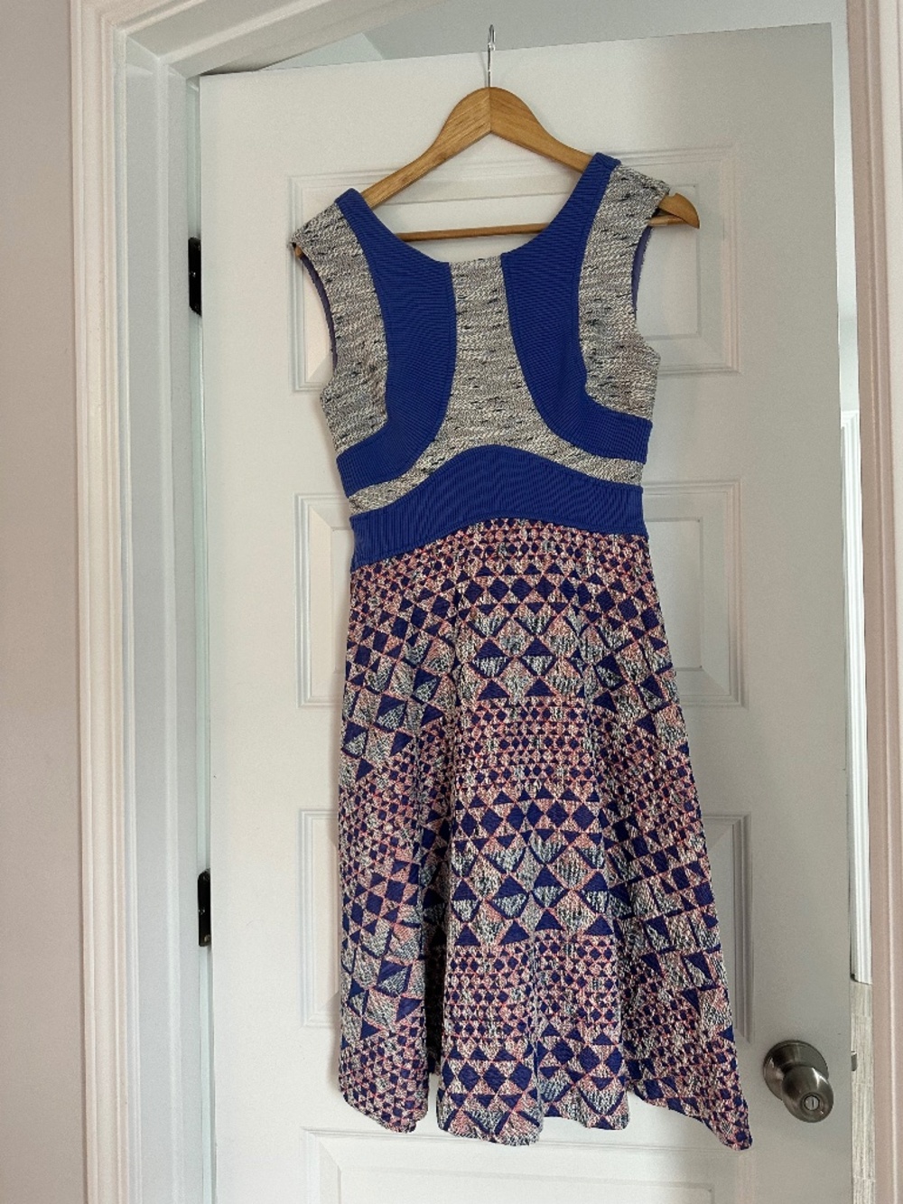 Tracy Reese Blue & Multi-Color Geometric Fit & Flare Dress – NWT